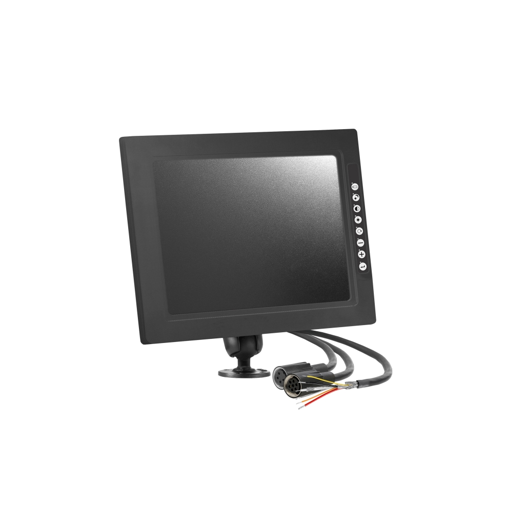 Monitor 12 Zoll RLED seriell 4Cam mit 6m Kabel und 190mm Halter
