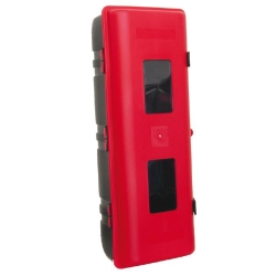 Feuerlöscherkasten 9kg rot, ECE R73 Kunststoffgurt