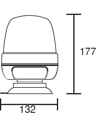 LED-Rundumleuchte, 12V/24V, Magnetsockel